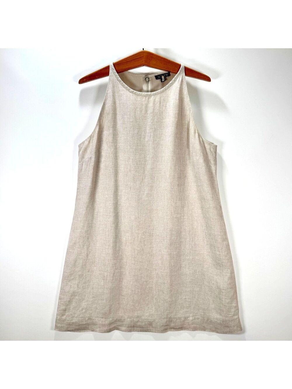 J.Crew High Neck 100% Linen Shift Dress - L
